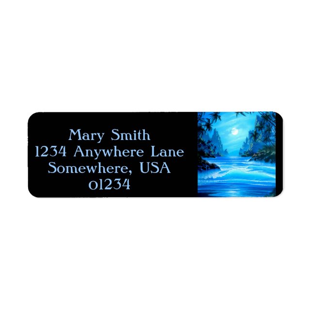 Tropiskt paradise 2-adressetikett returadress etikett (Framsidan)