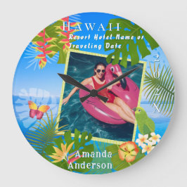 Tropiskt paradise Memory Photo Stor Klocka