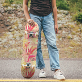 Tropiskt parkeringstillstånd rosa Skateboard