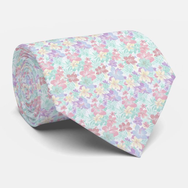 Tropiskt pastell blomster mönster slips (Rullad)