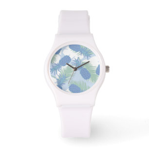 Tropiskt pastellfärgat ananasmönster armbandsur