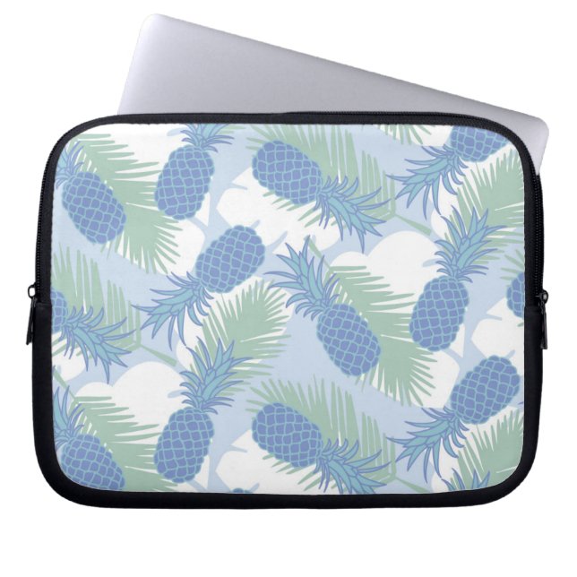 Tropiskt pastellfärgat ananasmönster laptop fodral (Framsidan)