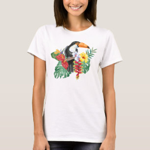 Tropiskt pekdon för vattenfärg t shirt