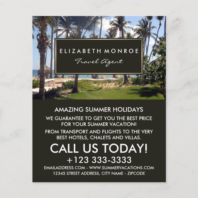 Tropiskt persiko, Travel Agent-reklamflygare Flygblad (Framsidan)