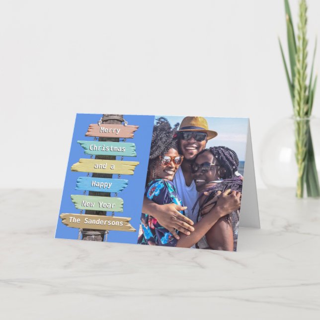 Tropiskt persikotecken Fotojul-Helgdag Helgkort (Framsida)