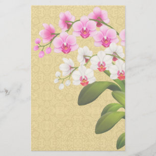 Tropiskt Phalaenopsis Orchid Flowers Stationery Brevpapper