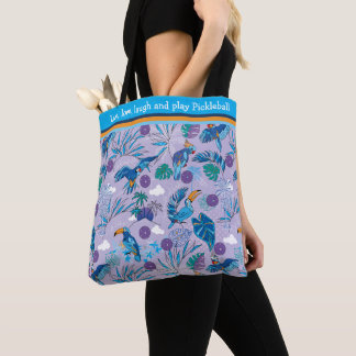 Tropiskt pickleball med 🦜 papegojor, periwinkle tygkasse