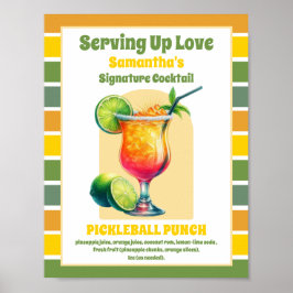 Tropiskt Pickleball Möhippa Cocktail Drink Poster