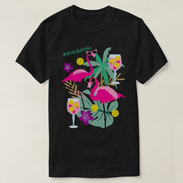 Tropiskt pickleball party grönt Classic TShirt T Shirt (Design framsida)