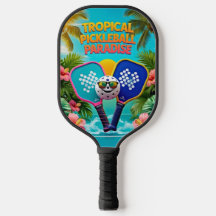 Tropiskt Pickleball Roligt Paddle - Handflatan Trä