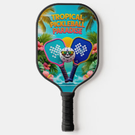 Tropiskt Pickleball Roligt Paddle - Handflatan Trä