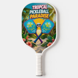 Tropiskt Pickleball Roligt Paddle - Handflatan Trä