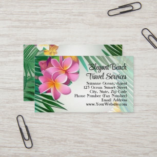 Tropiskt Plumeria Blom Spa Strand Resa Visitkort