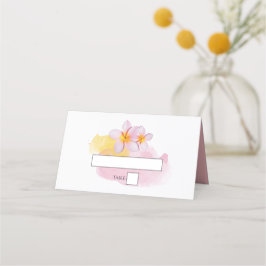 Tropiskt Plumeria Frangipani Bröllop-platskort Placeringskort