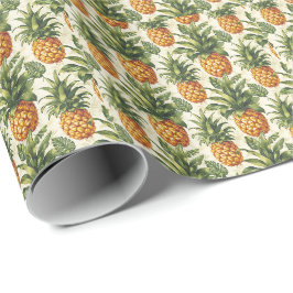 Tropiskt presentpapper med ananasmotiv
