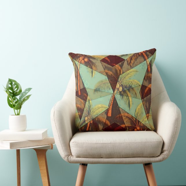 Tropiskt prisma – Abstrakt geometrisk palmdesign Kudde (Stol)