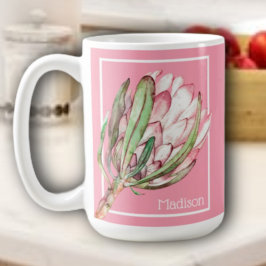 Tropiskt proteblomma på Rosa Kaffemugg