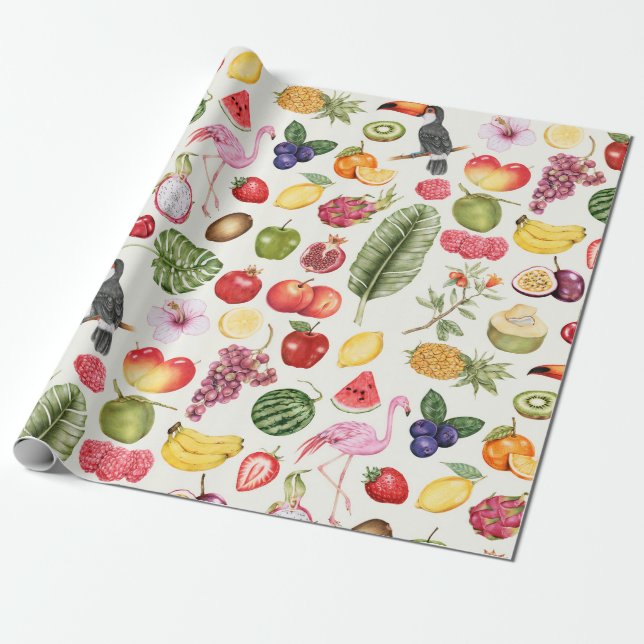 Tropiskt radbyte Pappert Presentpapper (Utrullad)