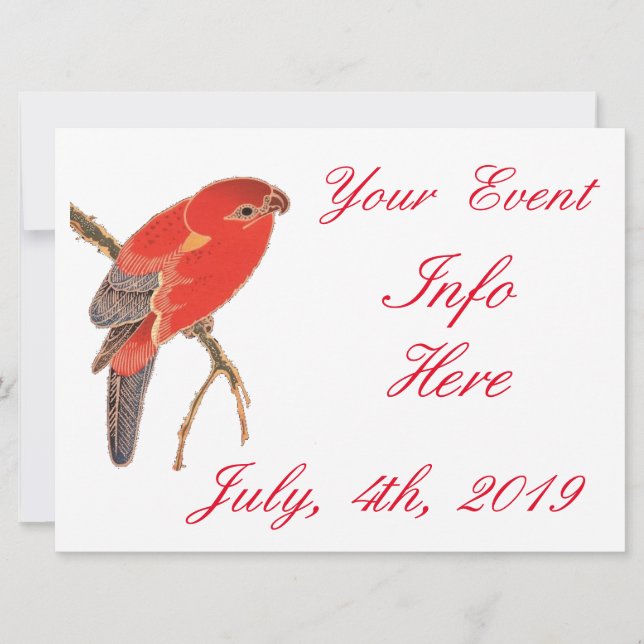 Tropiskt rödpapegoja, blomma thunder_Cove (Framsida)