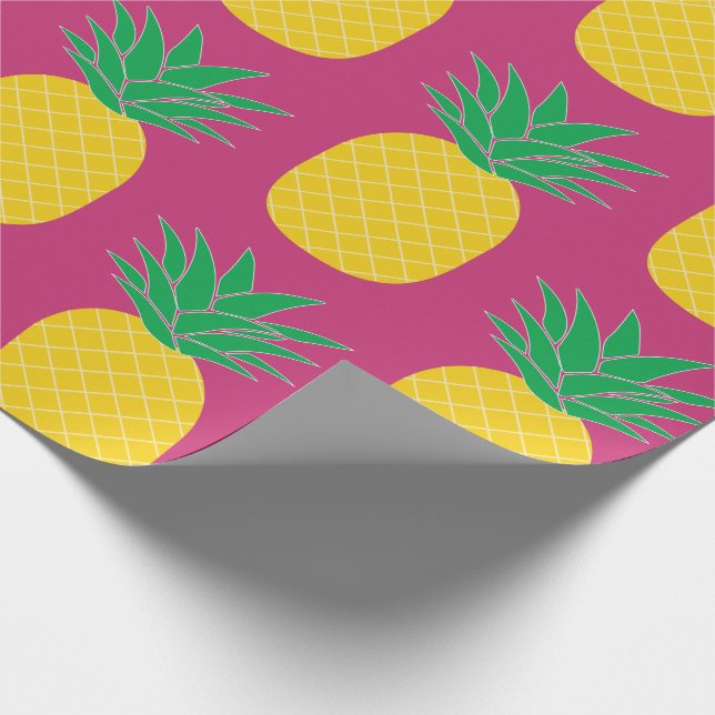 Tropiskt rosa ananas presentpapper (Hörn)