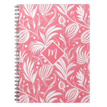 Tropiskt Rosa Blommönster Diamond Monogram