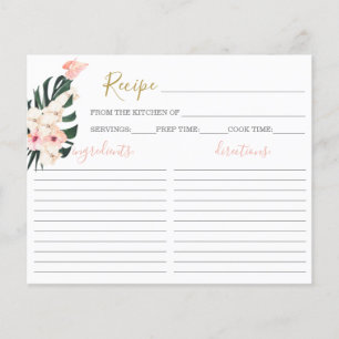 Tropiskt Rosa Bröllopsfest Receptkort