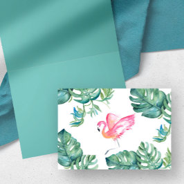 Tropiskt Rosa Flamingo-gratulationskort Tack Kort