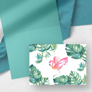 Tropiskt Rosa Flamingo-gratulationskort Tack Kort