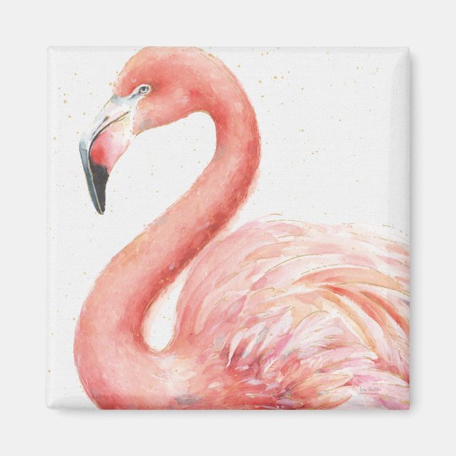 Tropiskt | Rosa Flamingo Magnet (Framsidan)