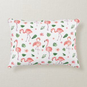 Tropiskt Rosa Flamingo Mönster Prydnadskudde