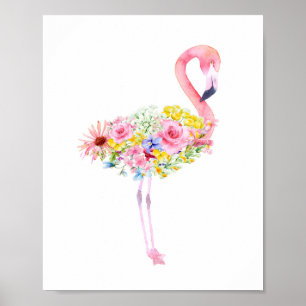 Tropiskt Rosa Flamingo Nursery Poster