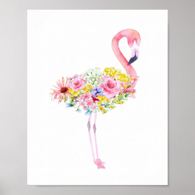 Tropiskt Rosa Flamingo Nursery Poster (Framsidan)