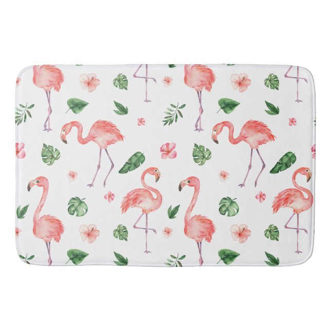 Tropiskt Rosa Flamingo Pattern Bathroom Badrumsmatta (Framsidan)
