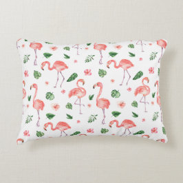 Tropiskt Rosa Flamingo Pattern Prydnadskudde