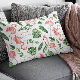 Tropiskt Rosa Flamingo Pattern v2 Prydnadskudde