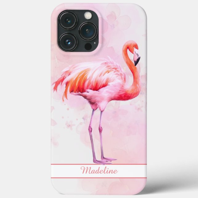 Tropiskt Rosa Flamingo Personalize Namn (Baksida)
