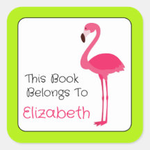 Tropiskt Rosa Flamingo Personlig Bookplate