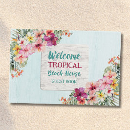 Tropiskt Rosa Flowers Blommigt Botaniskt båghus Gästböcker