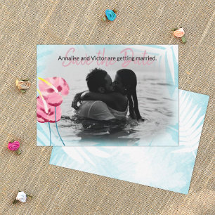 Tropiskt Rosa GumDrop Flowers Spara-the-date Card Rådkort