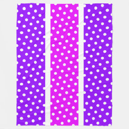 Tropiskt Rosa Lila White Polka Doged Rand Fleecefilt