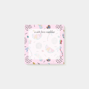 Tropiskt rosa Memphis stilmönster Post-it Block