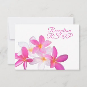 Tropiskt Rosa Plumeria Blommigt Reception OSA Kort