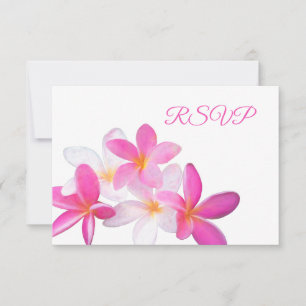 Tropiskt Rosa Plumeria Blommigt Reception OSA Kort