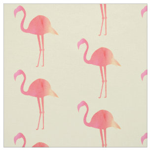 Tropiskt Rosa Watercolor Flamingos Mönster Tyg
