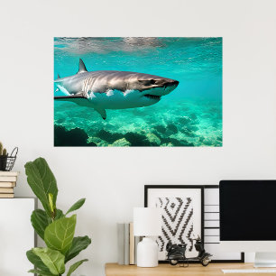 Tropiskt rovdjur: Underbar vithaj Poster