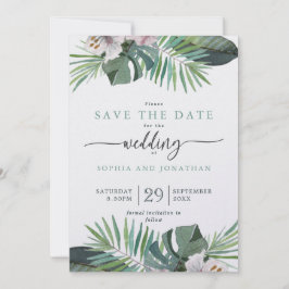 Tropiskt Rustic Summer Spara datumet Julkort