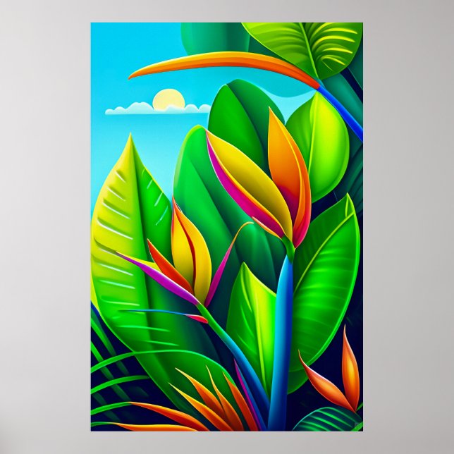 Tropiskt sammansatt - utskrift av arbetsytekonst poster (Framsidan)