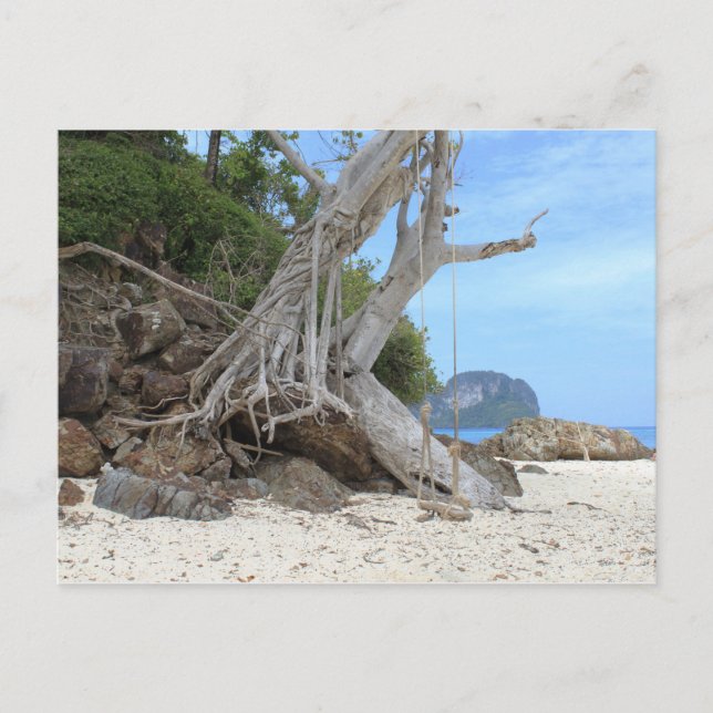 Tropiskt sandstrand vykort (Framsida)