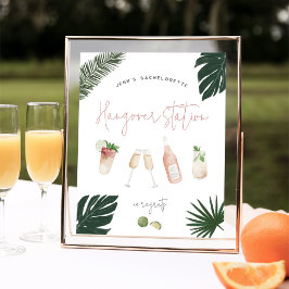Tropiskt Sängvätningsparty Bakfyllestationsskylt Poster