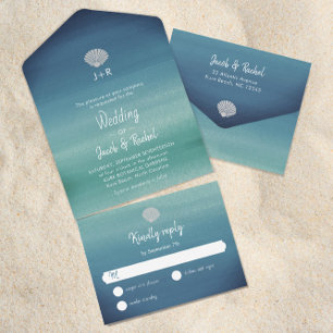 Tropiskt Seashell Boho Beach Ocean Bröllop